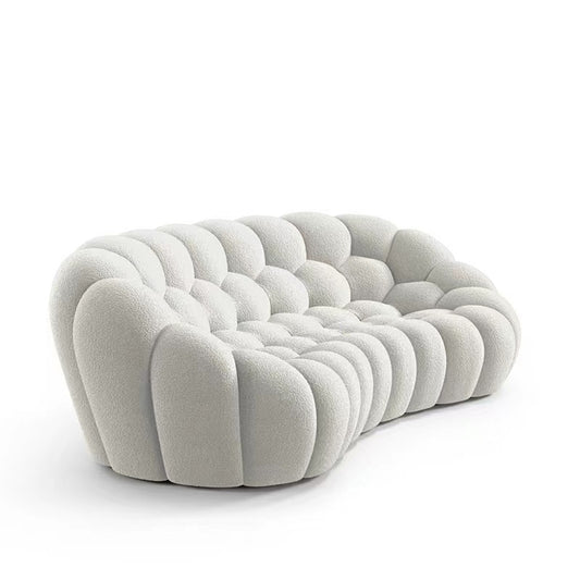 Italian Bubble Curved Sofa – Minimalist French Designer Cloth Couch