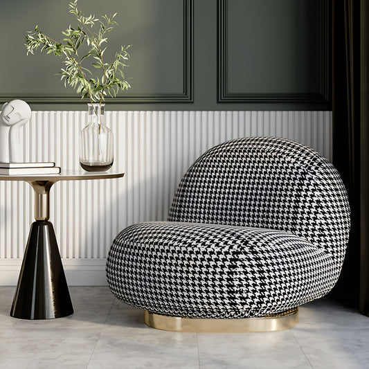 Modern Boucle Single Sofa Chair – Metal Base Leisure Lounge