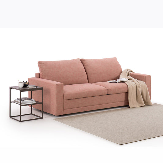 Luxurious Pink Velvet Sofa Bed – Multifunction Armchair with Mattress & Desk
