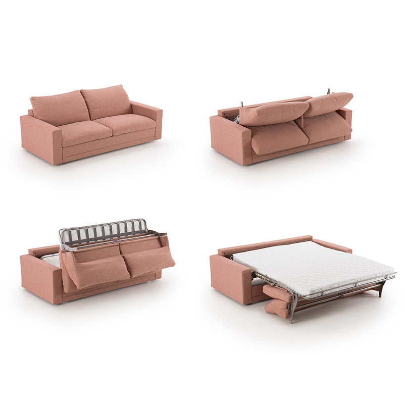 Luxurious Pink Velvet Sofa Bed – Multifunction Armchair with Mattress & Desk