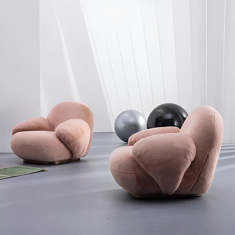Luxury Angora Wool Floor Sofa – Modern Single Armchair for Home