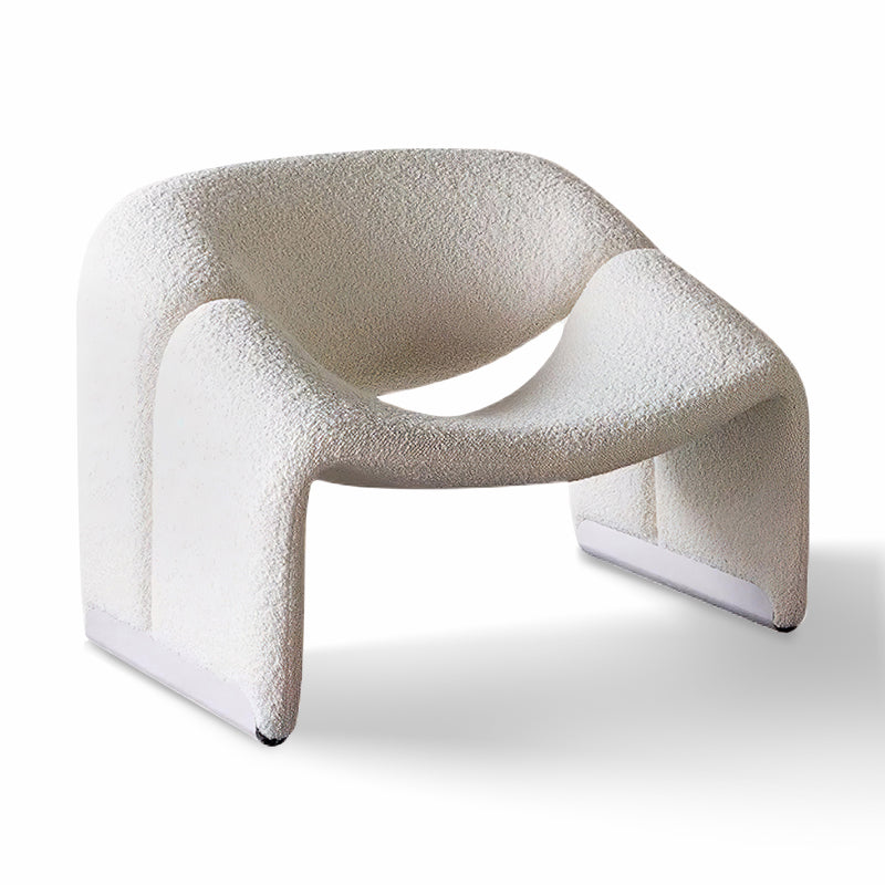 Nordic Lamb Wool Lounge Chair – White Fabric Single Sofa for Home Hotel