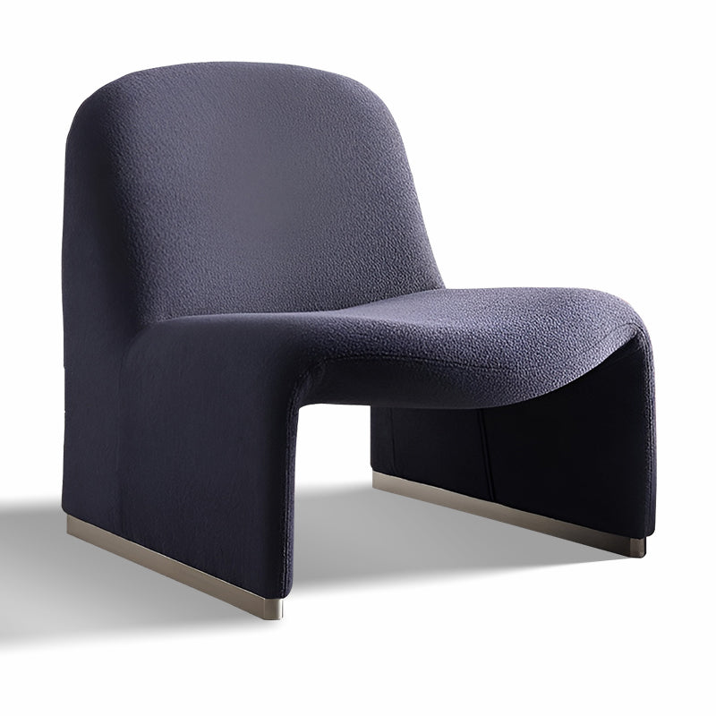 Lambswool Lazy Lounge Chair – Cream Boucle Fabric Single Sofa for Home