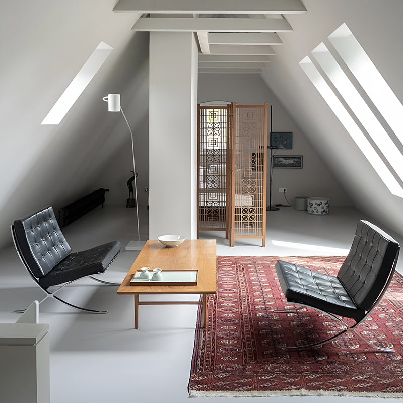 Comfortable Nordic Single Sofa Chair – Leather & Stainless Steel Design