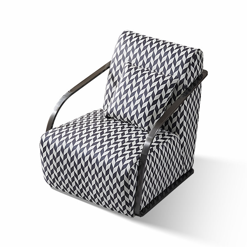 Modern Houndstooth Armchair – Nordic Single Sofa Chair for Living Room