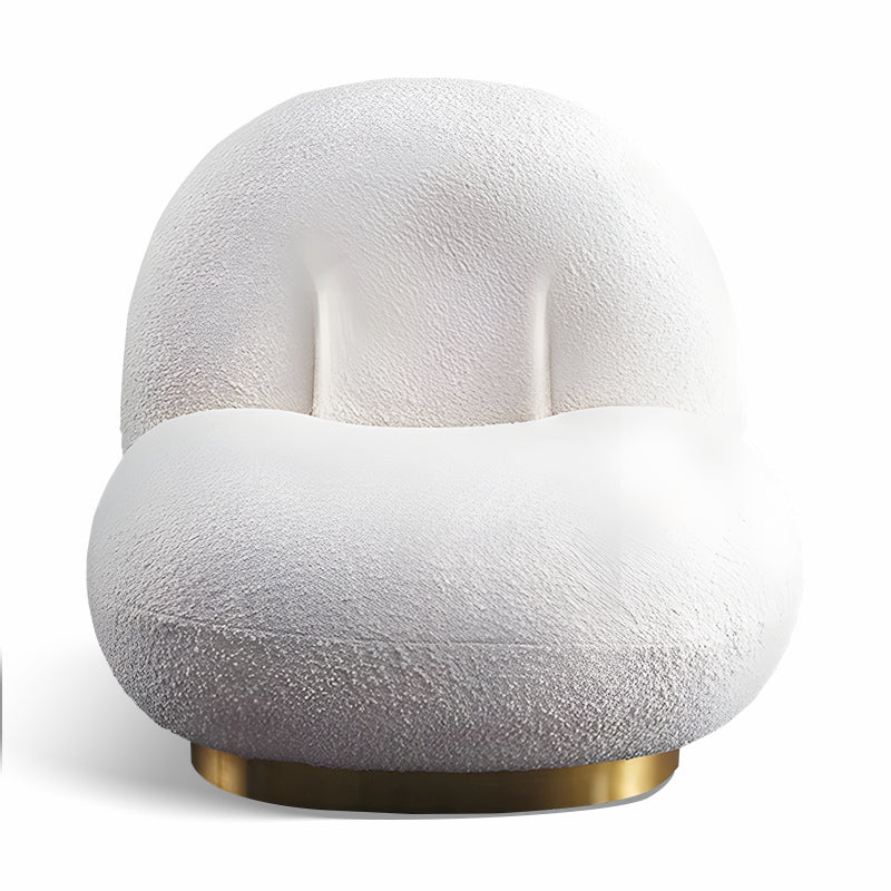 Modern Boucle Single Sofa Chair – Metal Base Leisure Lounge