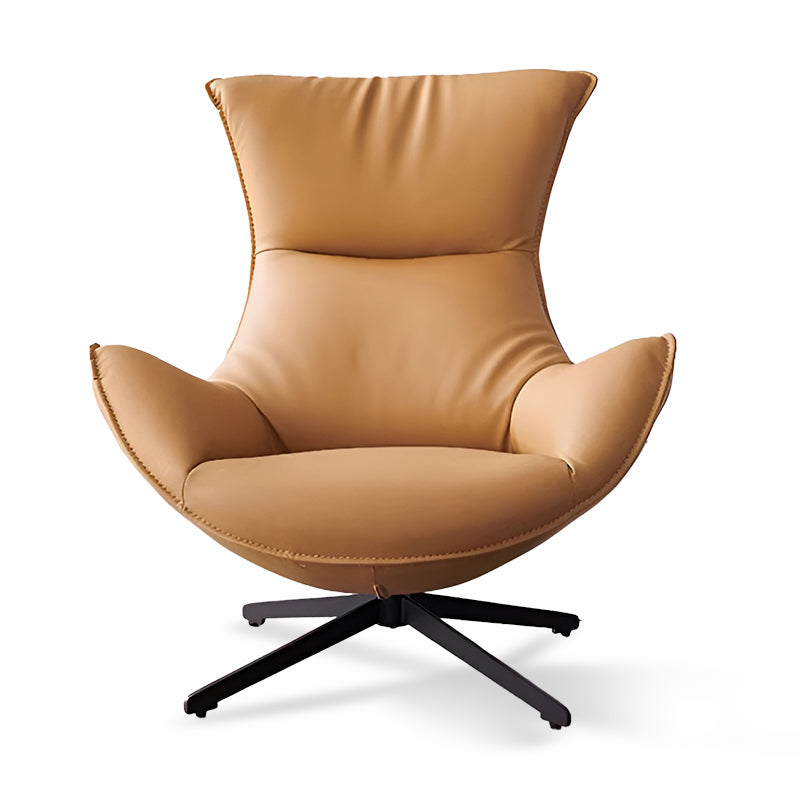Luxury Genuine Leather Swivel Lounge Chair with Ottoman – Modern Office Sofa
