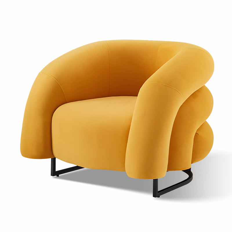 Nordic Velvet Armchair – Steel Leg Single Sofa Chair for Living Room