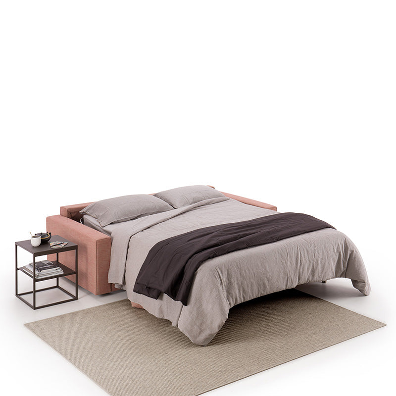 Luxurious Pink Velvet Sofa Bed – Multifunction Armchair with Mattress & Desk