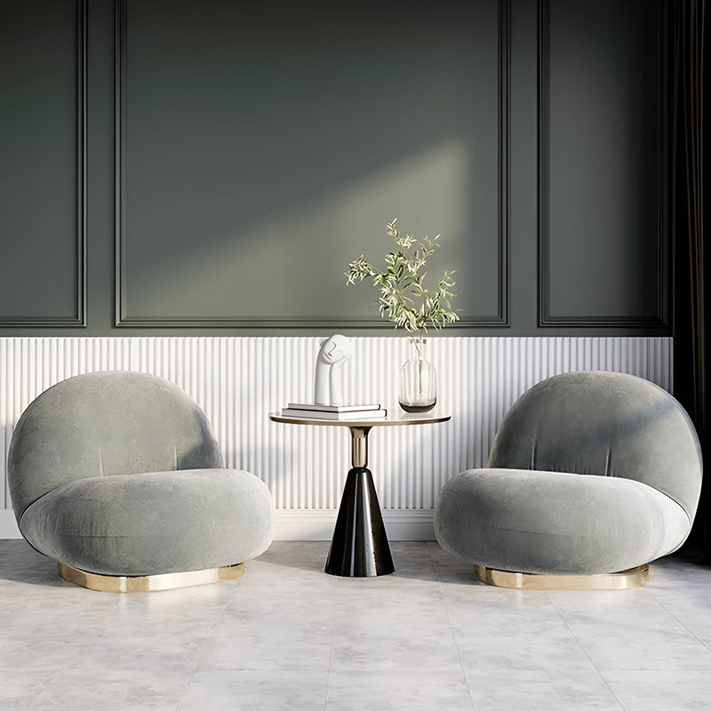 Modern Boucle Single Sofa Chair – Metal Base Leisure Lounge