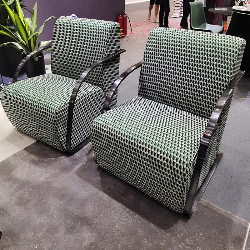 Modern Houndstooth Armchair – Nordic Single Sofa Chair for Living Room