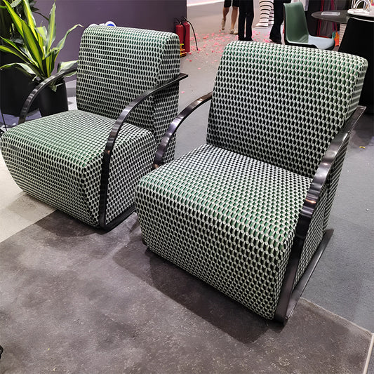 Modern Houndstooth Armchair – Nordic Single Sofa Chair for Living Room