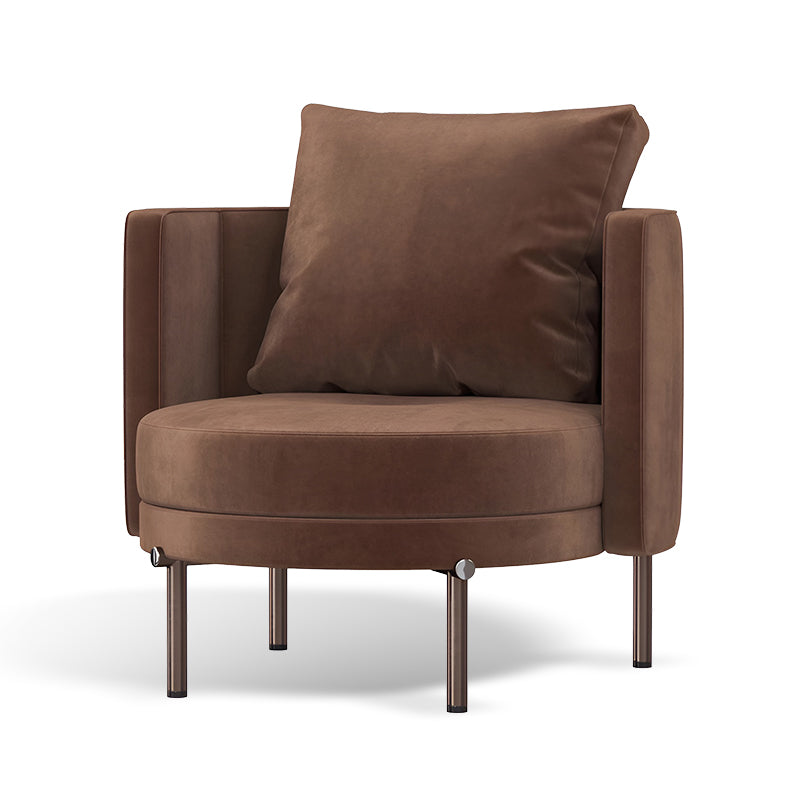 Modern Nordic Boucle Armchair – Wide Barrel Club Chair for Living Room