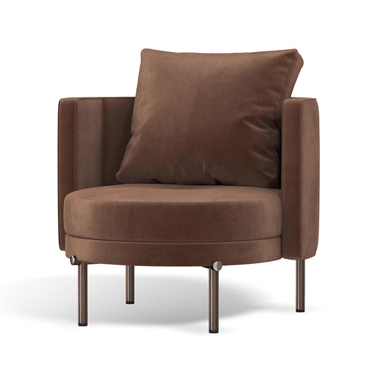 Modern Nordic Boucle Armchair – Wide Barrel Club Chair for Living Room