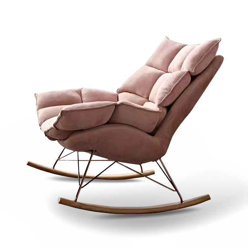 Nordic Curved Wooden Lounge Chair – Single Sofa with Armrests