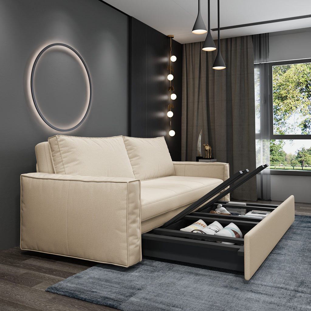 Velvet Folding Sofa Bed with Storage – Modern Convertible Sleeper Chair