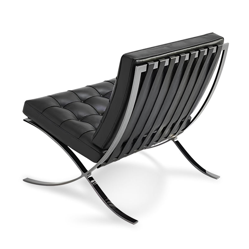 Nordic Leather Accent Chair – Single Seater with Stainless Steel Frame