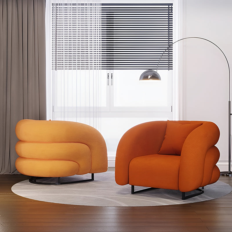 Nordic Velvet Armchair – Steel Leg Single Sofa Chair for Living Room