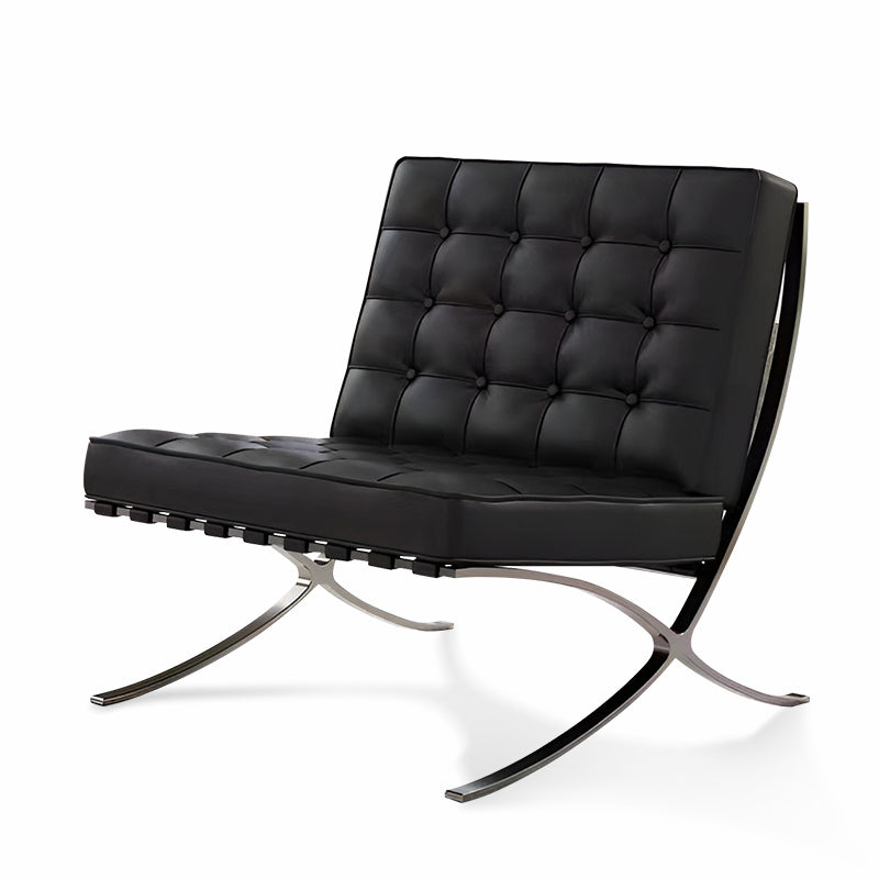 Comfortable Nordic Single Sofa Chair – Leather & Stainless Steel Design