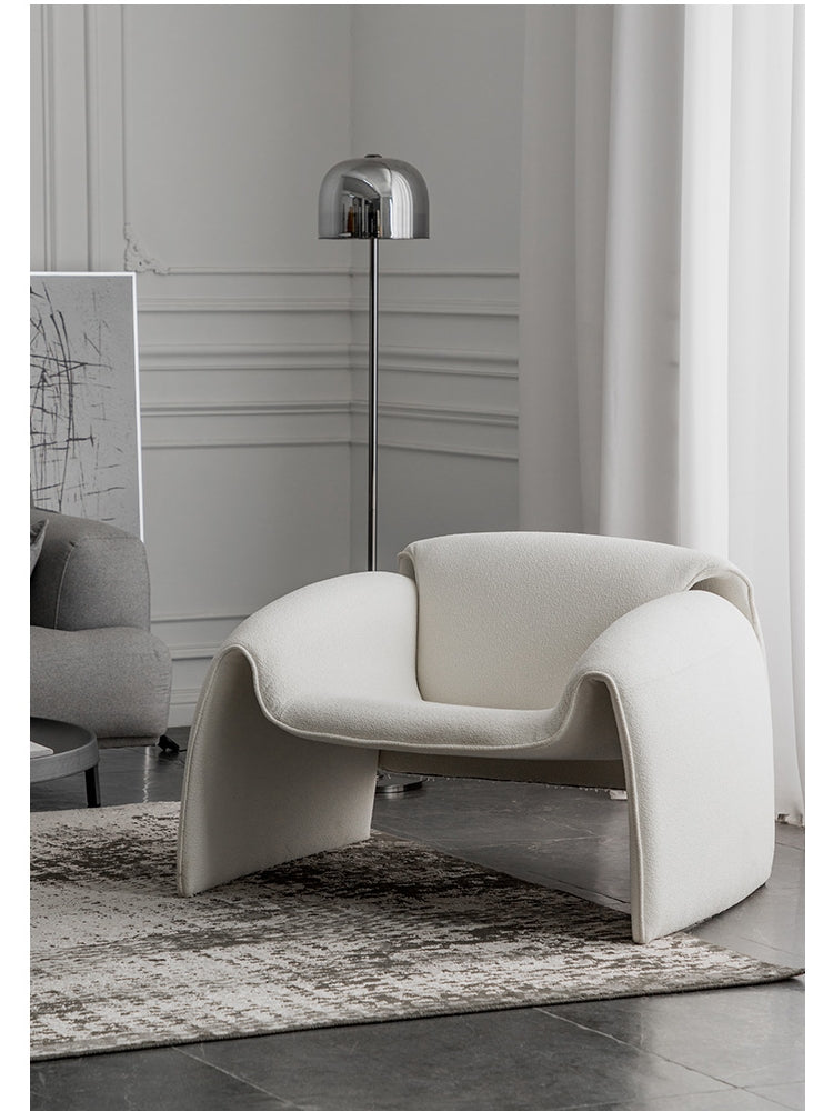 Minimalist Lazy Sofa – Fabric Lounge Chair for Small Space Living Rooms