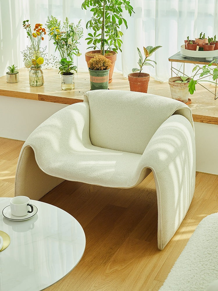 Minimalist Lazy Sofa – Fabric Lounge Chair for Small Space Living Rooms