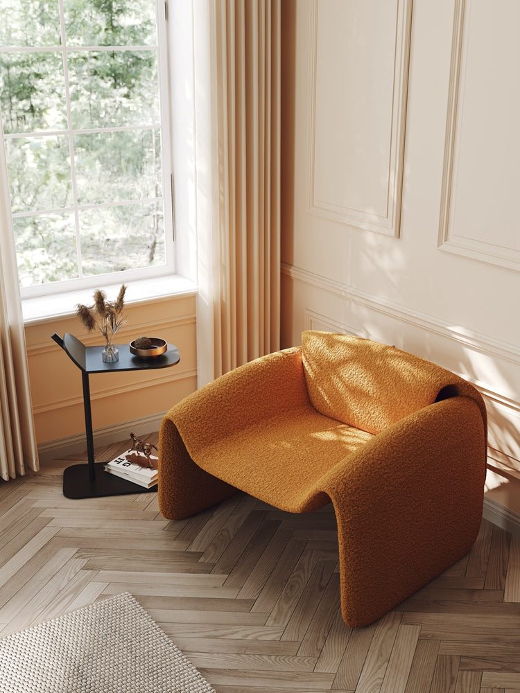 Minimalist Lazy Sofa – Fabric Lounge Chair for Small Space Living Rooms