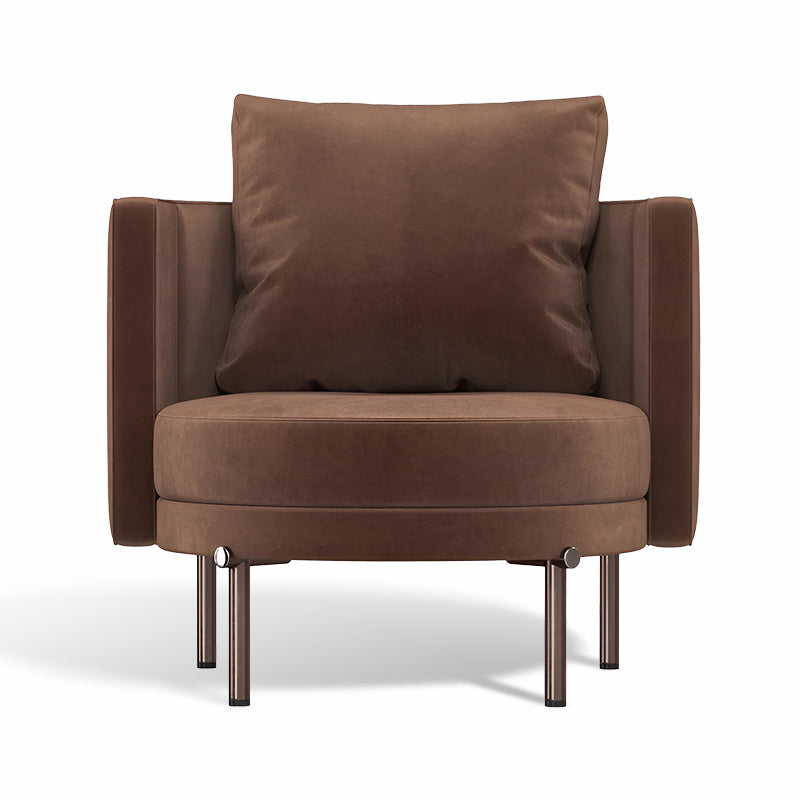 Modern Nordic Boucle Armchair – Wide Barrel Club Chair for Living Room