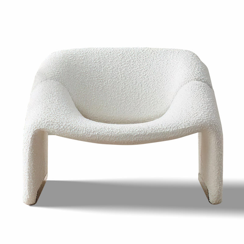 Nordic Lamb Wool Lounge Chair – White Fabric Single Sofa for Home Hotel
