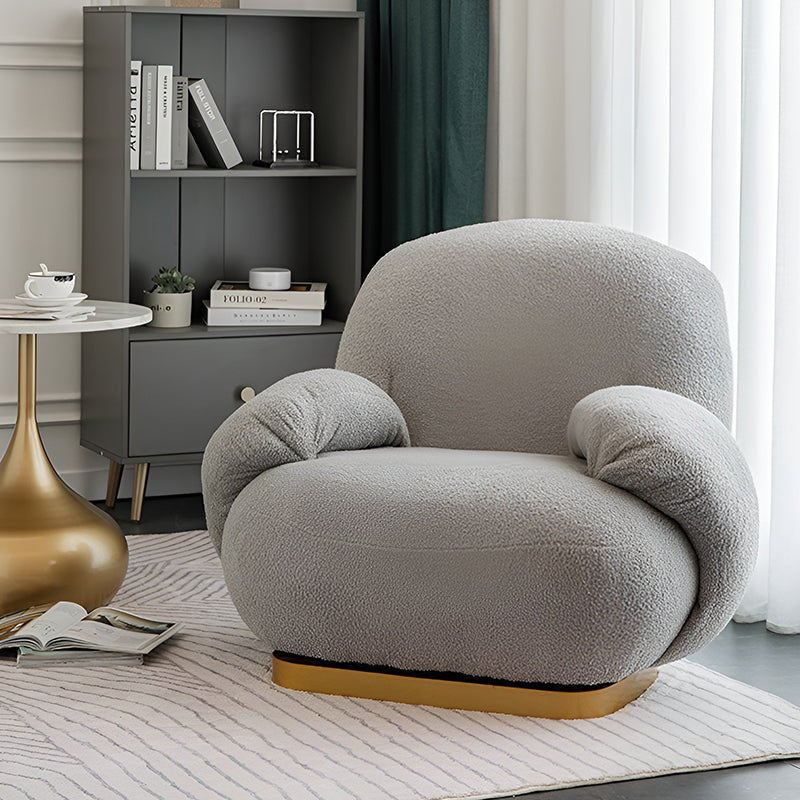 Luxury Angora Wool Floor Sofa – Modern Single Armchair for Home
