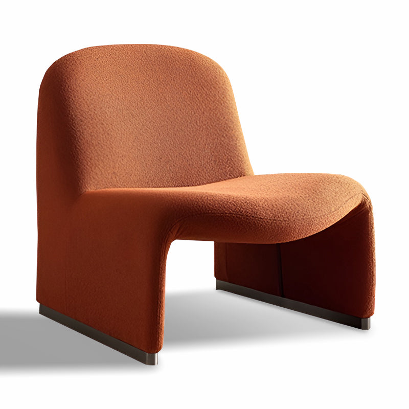 Lambswool Lazy Lounge Chair – Cream Boucle Fabric Single Sofa for Home