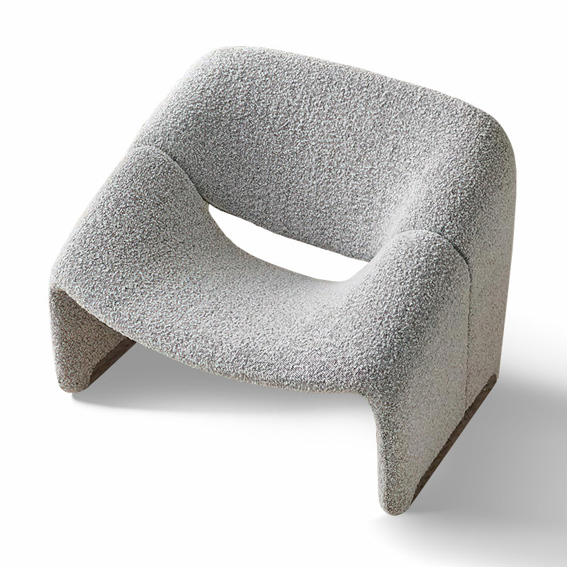 Nordic Lamb Wool Lounge Chair – White Fabric Single Sofa for Home Hotel