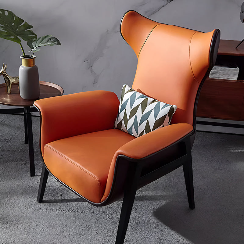 PU Leather Mid-Century Chair – Recliner Lounge with Matching Ottoman