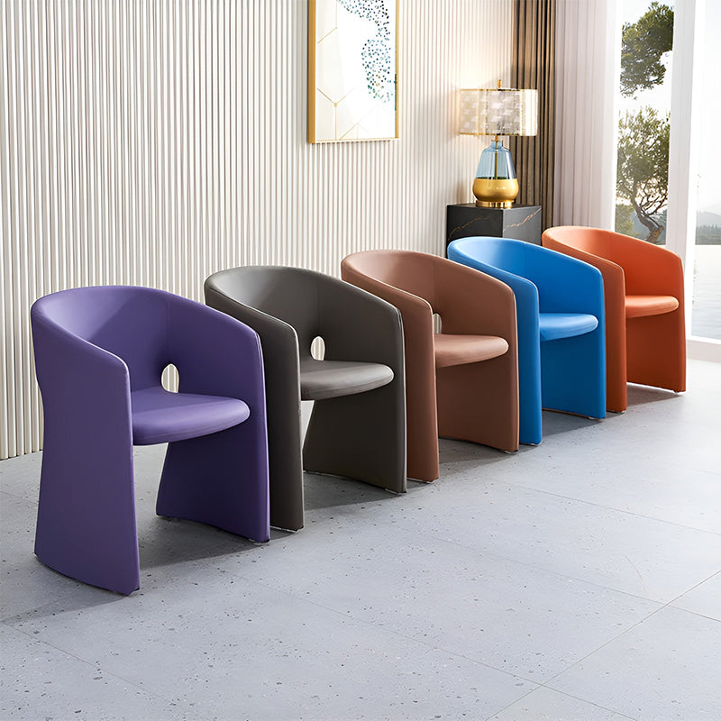 Nordic Leather Dining Chair – Modern Luxury Armchair for Hotel & Home