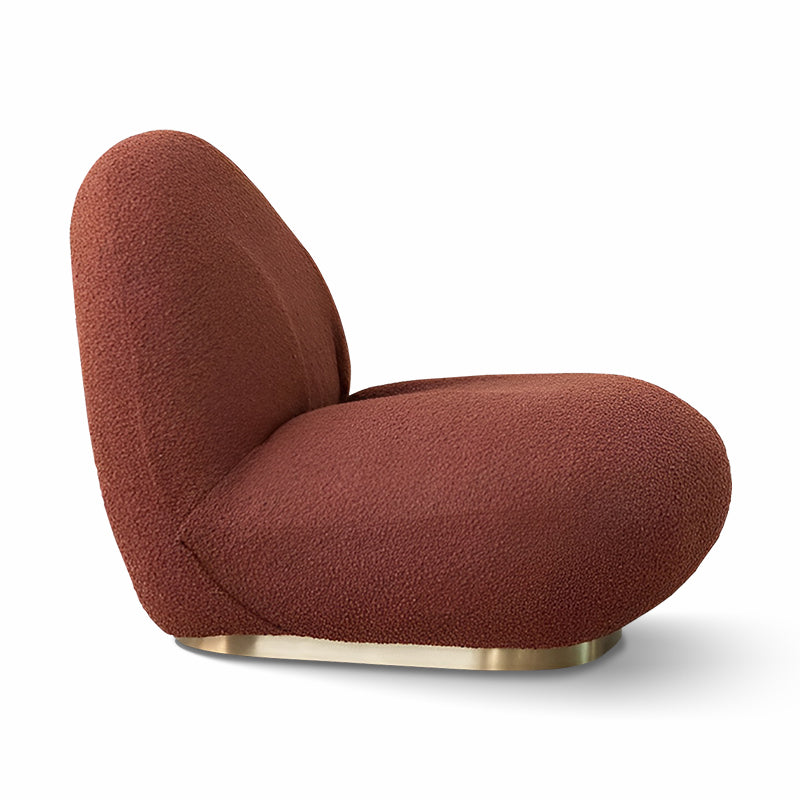Modern Boucle Single Sofa Chair – Metal Base Leisure Lounge