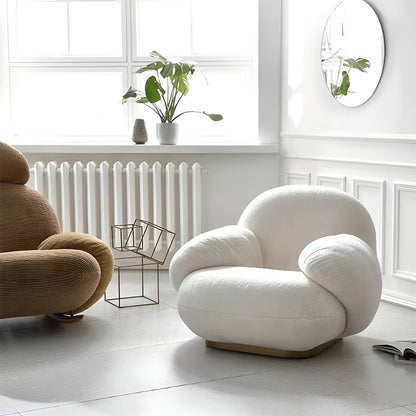 Luxury Angora Wool Floor Sofa – Modern Single Armchair for Home