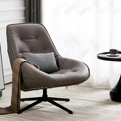 Genuine Leather Swivel Recliner Chair – Modern 360° Lounge Armchair