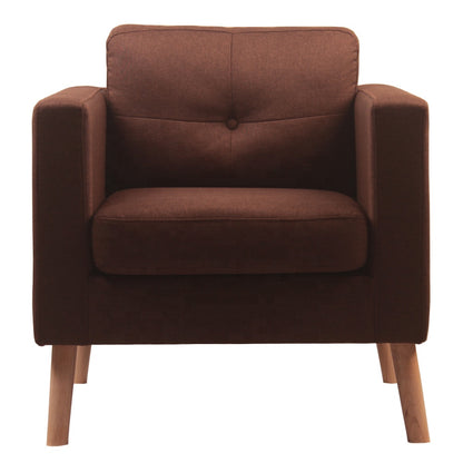 Brown Fabric Chesterfield Chair – Tufted Hotel Accent Single Sofa