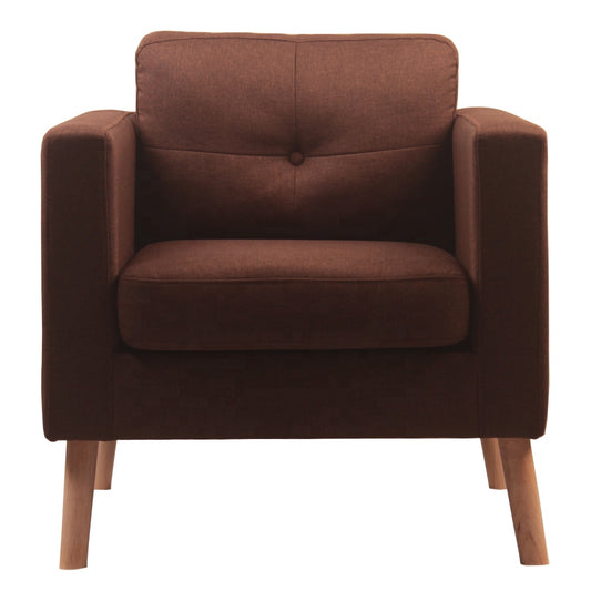 Chesterfield Style Hotel Furniture Brown Fabric Upholstery Accent Chair Single Sofa