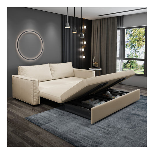 Soft Velvet Single Folding Sofa Cum Bed With Storage High Quality Bed Furniture Convertible Modern Sleeper Sofa