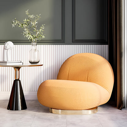 Modern Boucle Single Sofa Chair – Metal Base Leisure Lounge