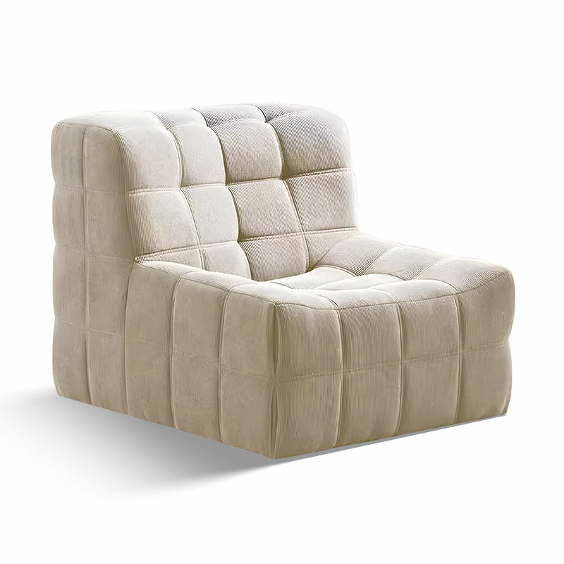 Custom Corduroy Velvet Sofa Chair - Armless Lounge Single Seat