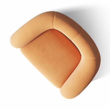 Nordic Velvet Armchair – Steel Leg Single Sofa Chair for Living Room