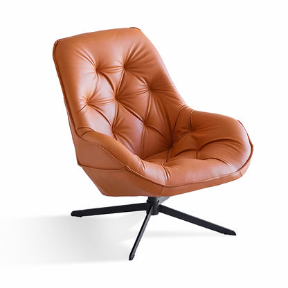 Genuine Leather Swivel Recliner Chair – Modern 360° Lounge Armchair