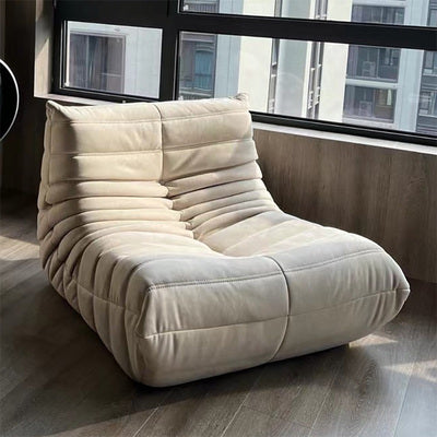 Modern Cream Caterpillar Sofa - Lazy Single Chair for Living Room