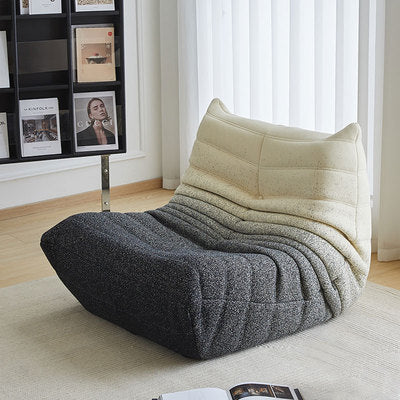 Modern Cream Caterpillar Sofa - Lazy Single Chair for Living Room