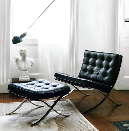 Nordic Leather Accent Chair – Single Seater with Stainless Steel Frame