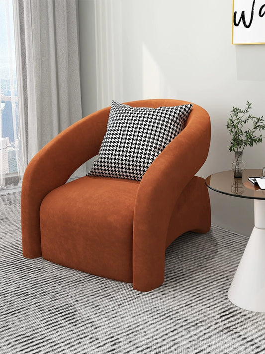 Light Luxury Lazy Sofa Curved Leisure Chair Shaped Chair Tiger Chair