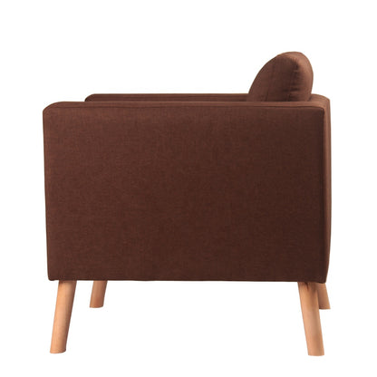 Brown Fabric Chesterfield Chair – Tufted Hotel Accent Single Sofa