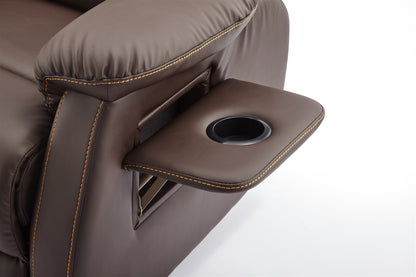 Electric Heated Massage Recliner Chair – Leather Sofa for Home Theater