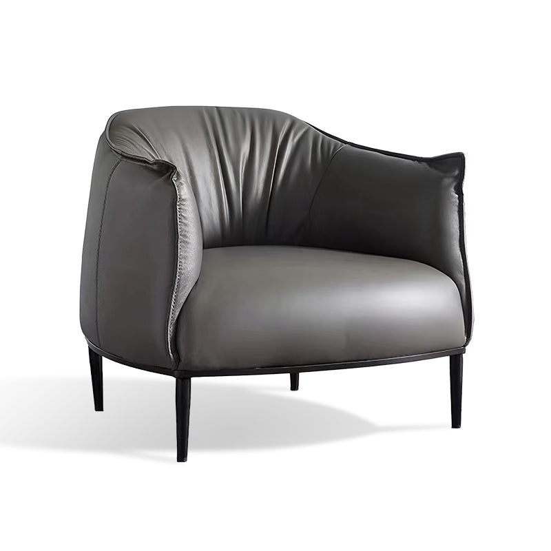 Modern Nordic Leather Armchair - Luxury Minimalist Designer Single Sofa